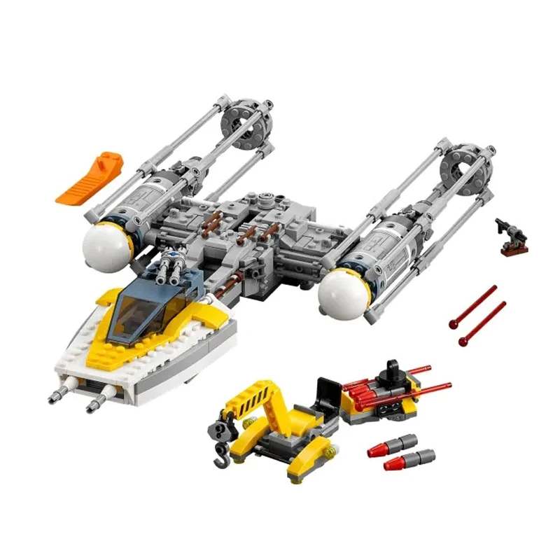 HOTTOYS  691Pcs Space Battle Y-wing Starfighter MOC 75172 Bomber Model Building Blocks Assemble Brick Toy Children Birthday Gift