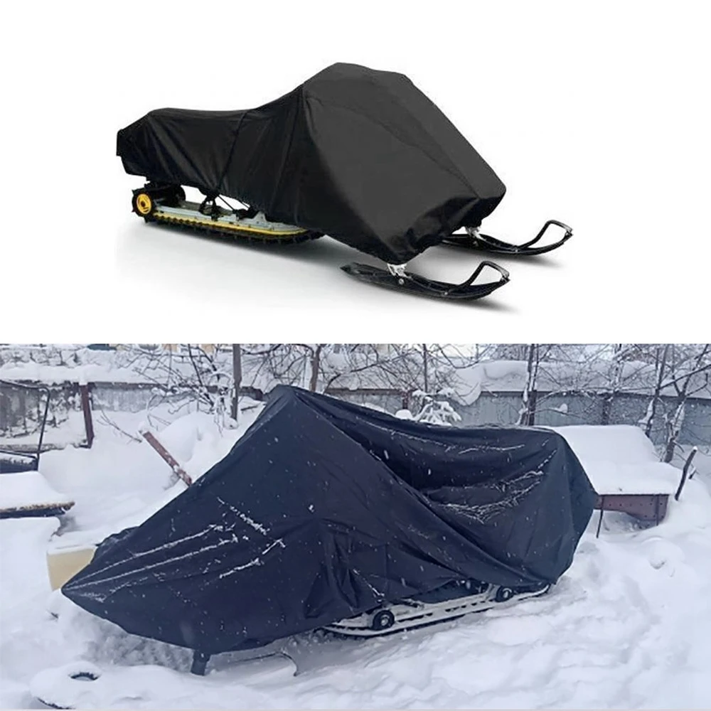 غطاء زلاجات للدراجات النارية مقاوم للماء والرياح ، غطاء أسود للثلج في الهواء الطلق ، مضاد للأتربة ، 145 × 51x48cm