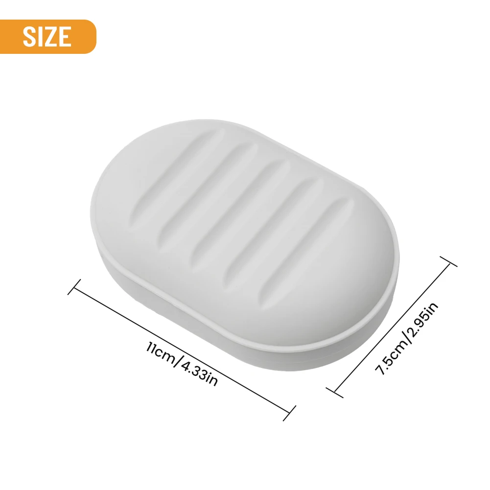 Portable Oval Soap Dish With Tight-Seal Lid For Travel Bathroom Shower Compact Soap Storage Container PP Material