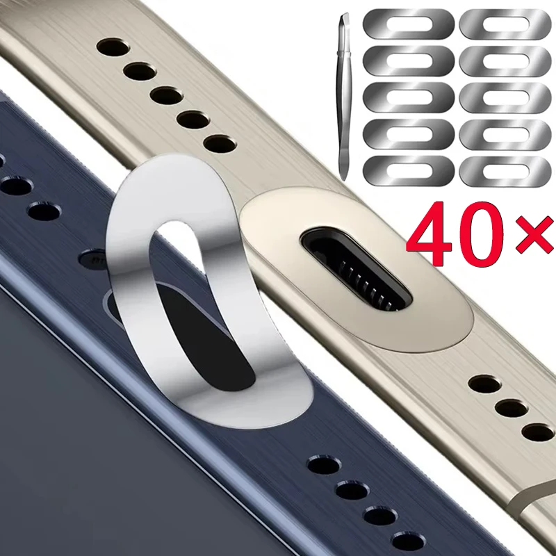 Metal Protective Film Stickers For iPhone 15 Pro Max 15Plus 15Pro USB Type C Charging Port Anti-scratch Stickers For USB C Ports