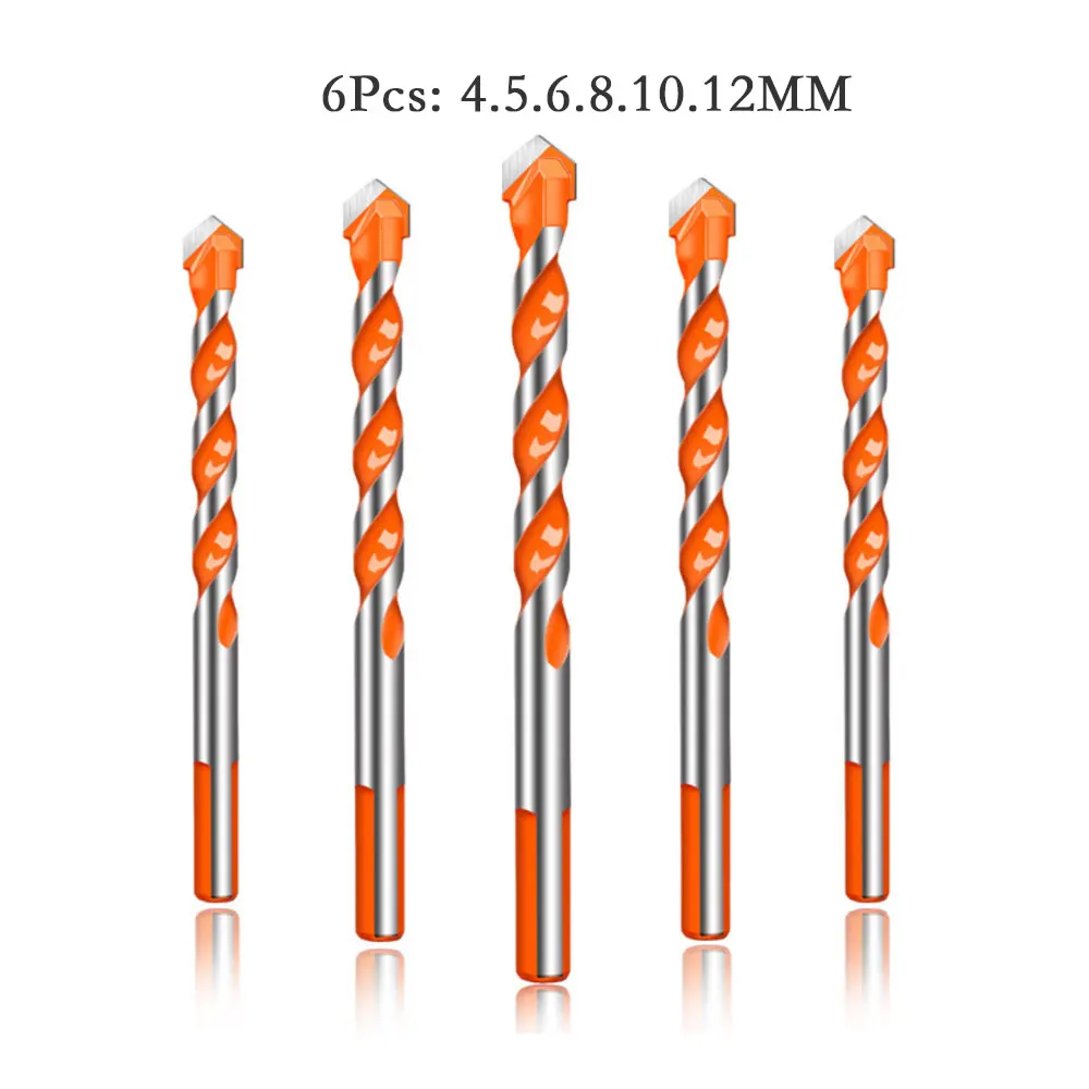 Binoax 2/4/5/6/7/10 pz Multi-materiale triangolo punta da trapano Set per piastrelle cemento mattone vetro plastica legno pietra 4-12mm