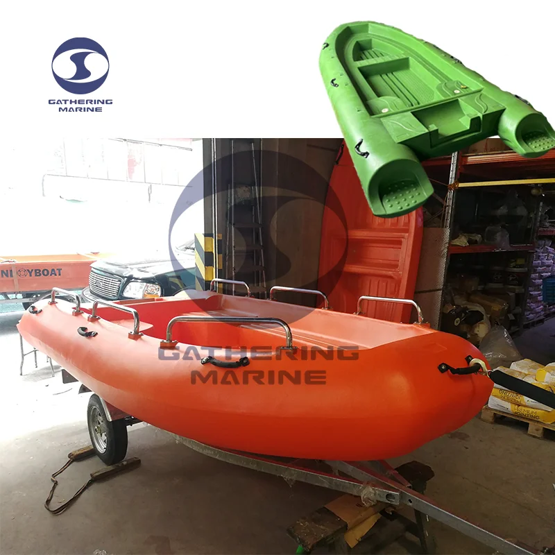 رحلات/قوارب صيد بلاستيكية رخيصة 3.5 م 4 م لوحة 4-6 أشخاص بلاستيك البولي ايثيلين ألوان متعددة مع محرك خارجي #5