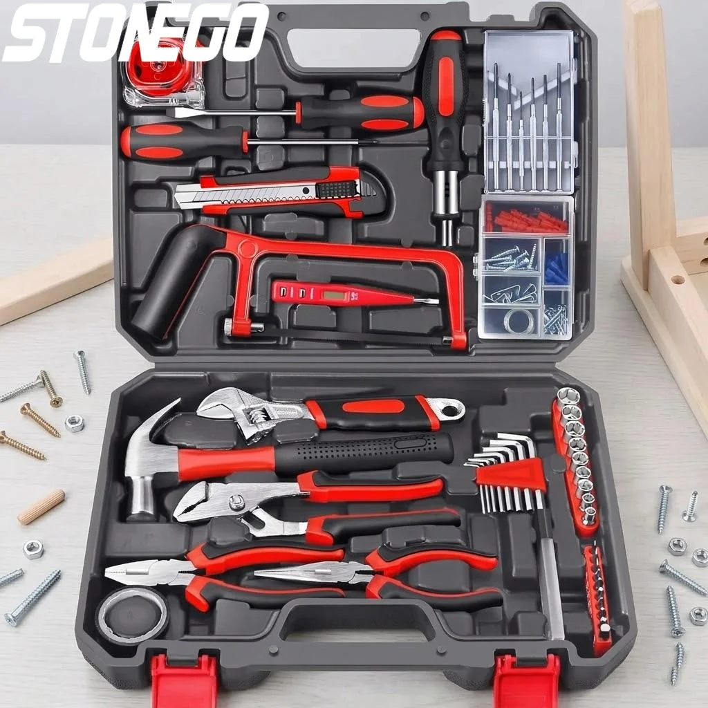 

108pcs Hand Tool Set DIY Tools Kit with Saw Screwdriver Hammer Wrench Pliers for Home Repair Maintenance