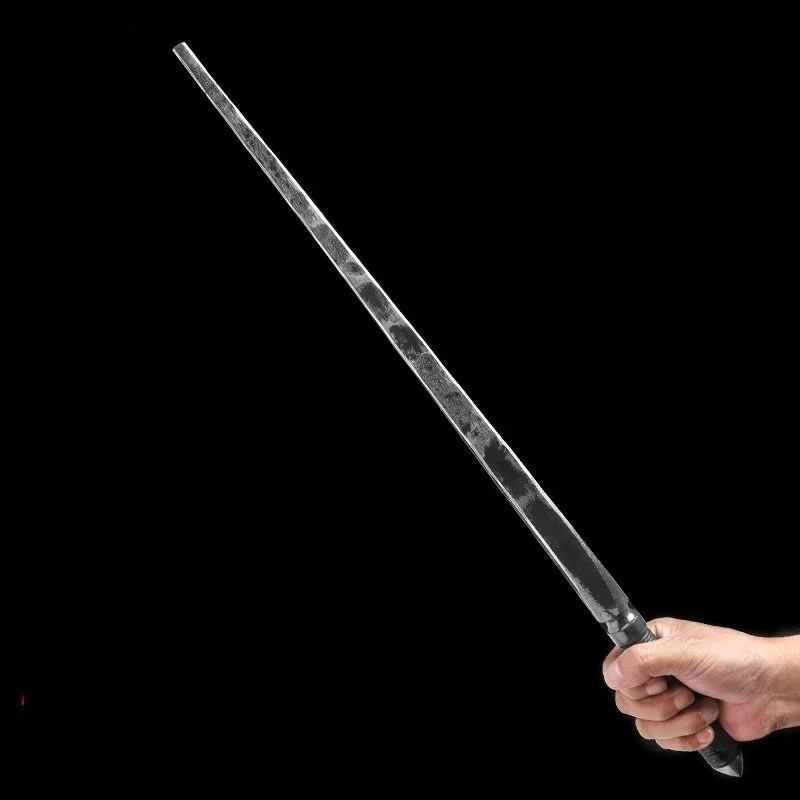 Strumento per rompere le finestre di emergenza per auto con bastone corto per arti marziali in acciaio al manganese massiccio da esterno retrò cinese da 60 cm