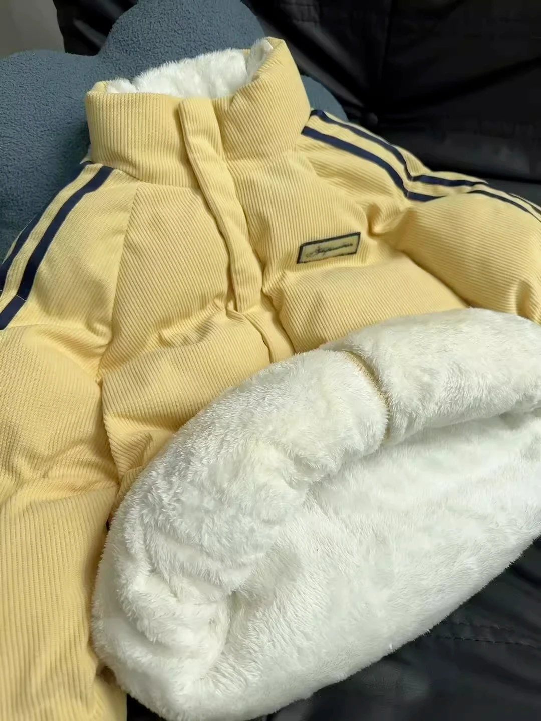 

Thiened Double-sided Wear Lamb Fur Corduroy Cotton Jaet Men's Winter Northeast Cold Resistant Warm Stand Collar Coat