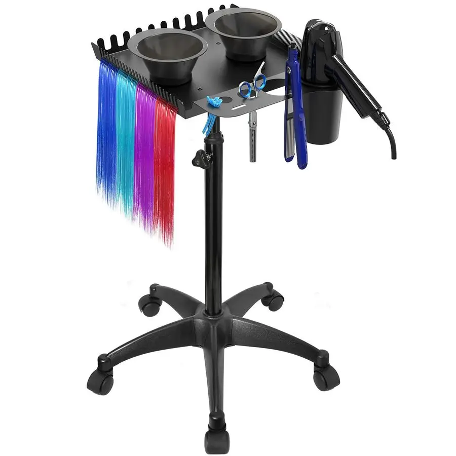 

Rolling Tray with 2 Magnetic Bowls, Professional Tool Trays Cart, Hair Extension Trays for Hairdressers, Color Tray Customizable