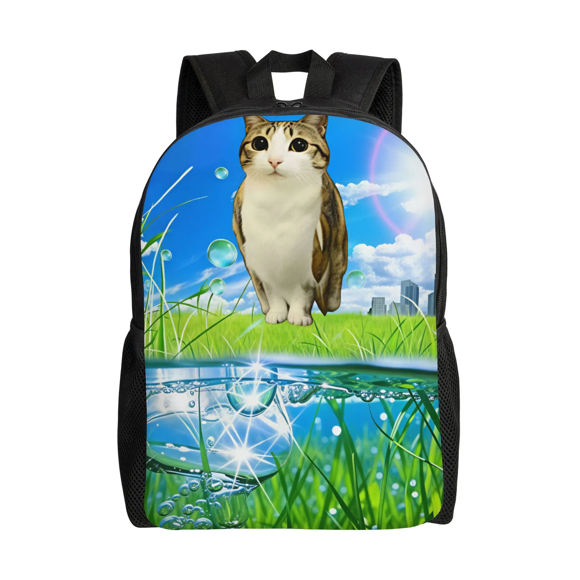 Cat Owl Funny  Backpack  Casual Backpacks Women Cycling Large High School Bags Colorful Rucksack