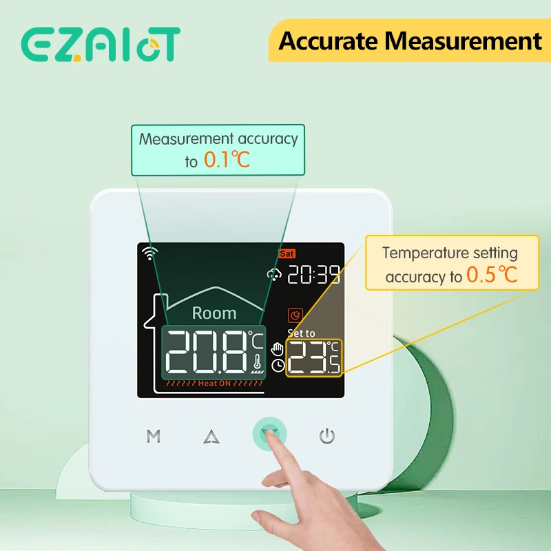 Termorregulador de calefacción de suelo caliente con WiFi, controlador de calentador de temperatura inteligente, termostato para el hogar,