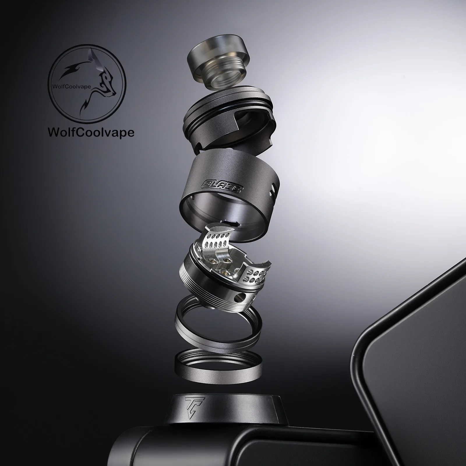 Thunder Cloud Blaze RDA Rebuildable Dripping Atomizer - Authentic, BF Pin, Single/Dual Coil, 24mm Diameter