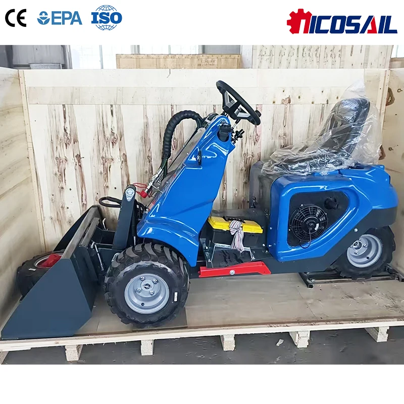 

Custom Compact Three Wheel Skid Steer Loader Automatic Bucket Leveling Joystick Control