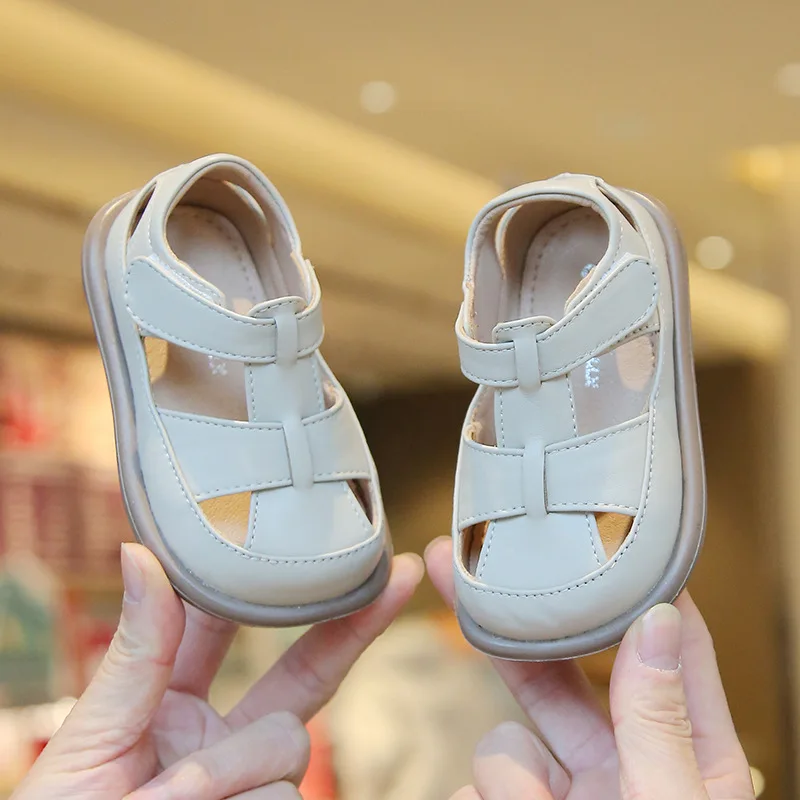 Summer New Kids Roman Leather Sandals Toddler Boys Girls Beach Shoes Children\'s Casual Shoes Fashion Flats