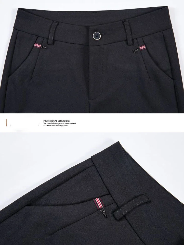Office Stretch Straight Pants Korean Formal High Waist Pantalones Fashion OL Oversize Mom Trousers New