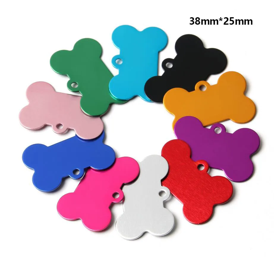 100PCS Aluminum Customized Bone Dog Tags For Small Dog Pet Name ID Tags Number Dogs Pets Collar Accessories Pet Supplies For Dog