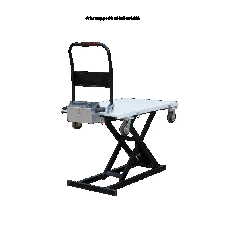 Electric Hydraulic Lift Table Cart Mobile Scissor Platform with Wheels for Truck Loading, Warehouse Material Handling