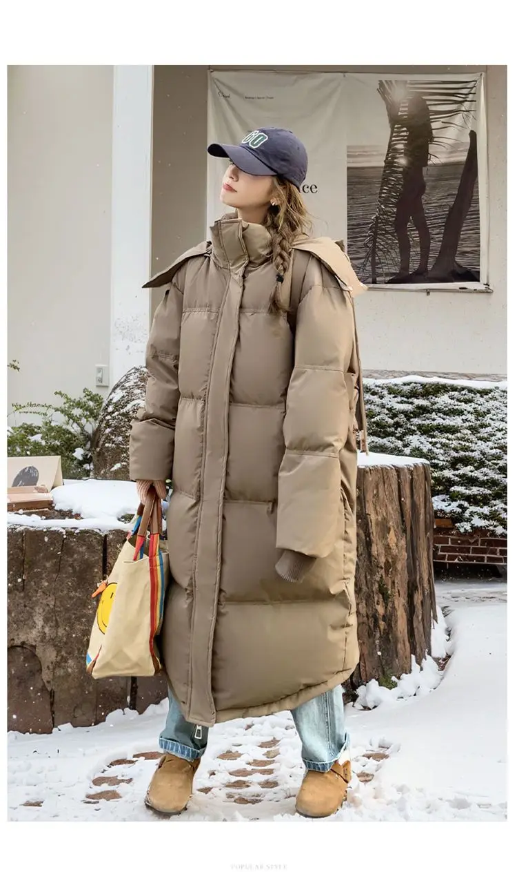ZAROY Padded Women Jacket Windproof Warm Winter Long Parkas Overcoat Loose Casual Hoodie Coat Skiing Outerwear Длинные п