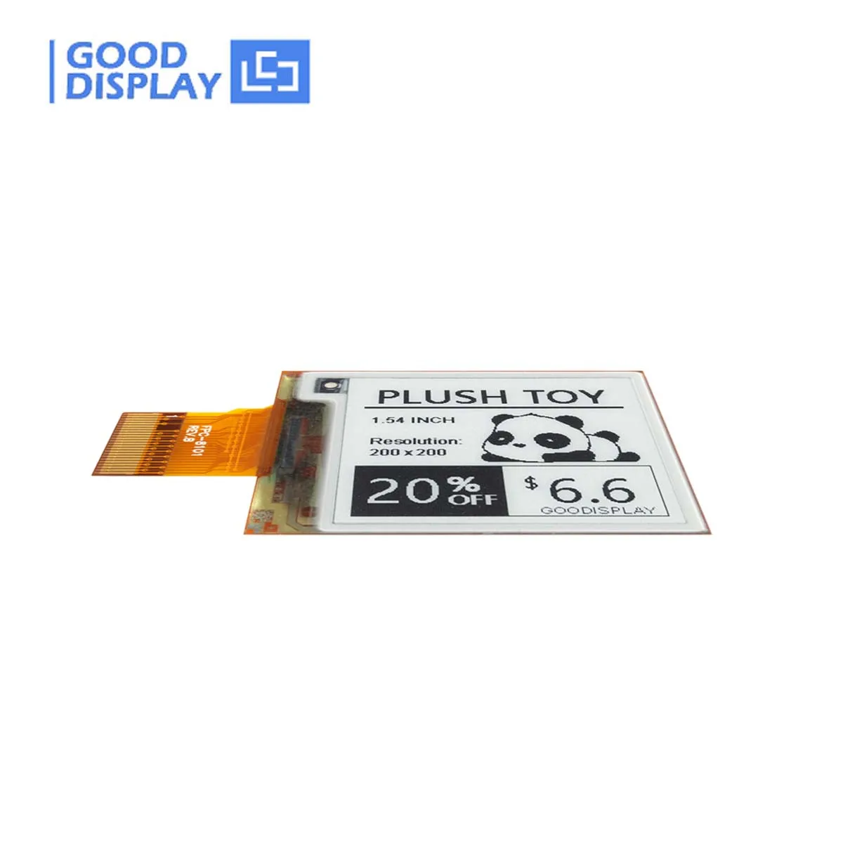 Módulo de tela de tinta eletrônica flexível de 1,54 polegadas 200x200 Interface SPI Display preto e branco GDEM0154I61 com atualização parcial de 0,42s