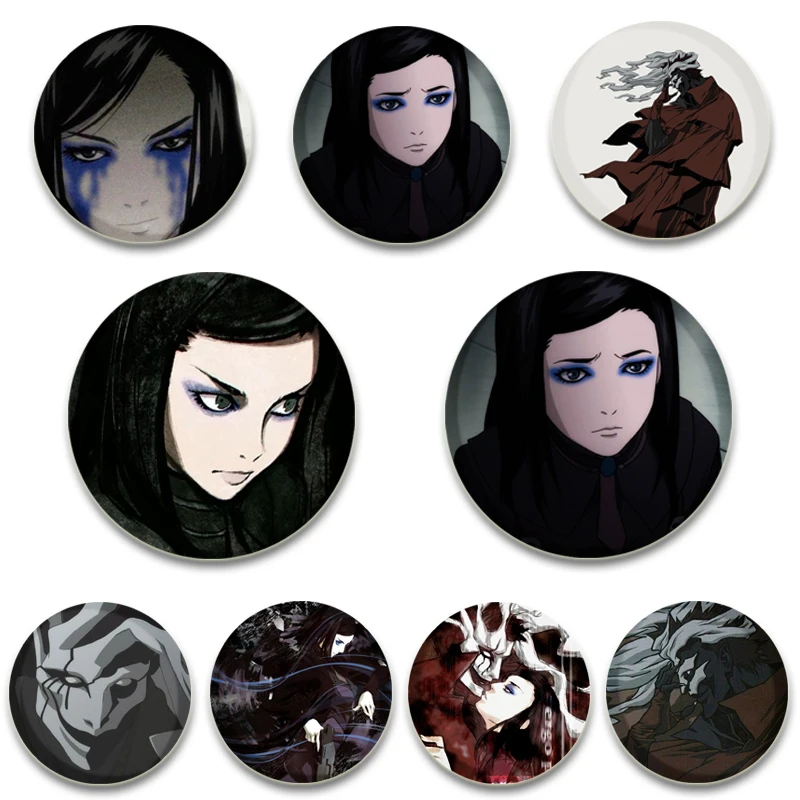 

32/44/58mm Anime Ergo Proxy Tinplate Pins Character Icon Badge Handmade Brooches for Backpack Clothes Decoration