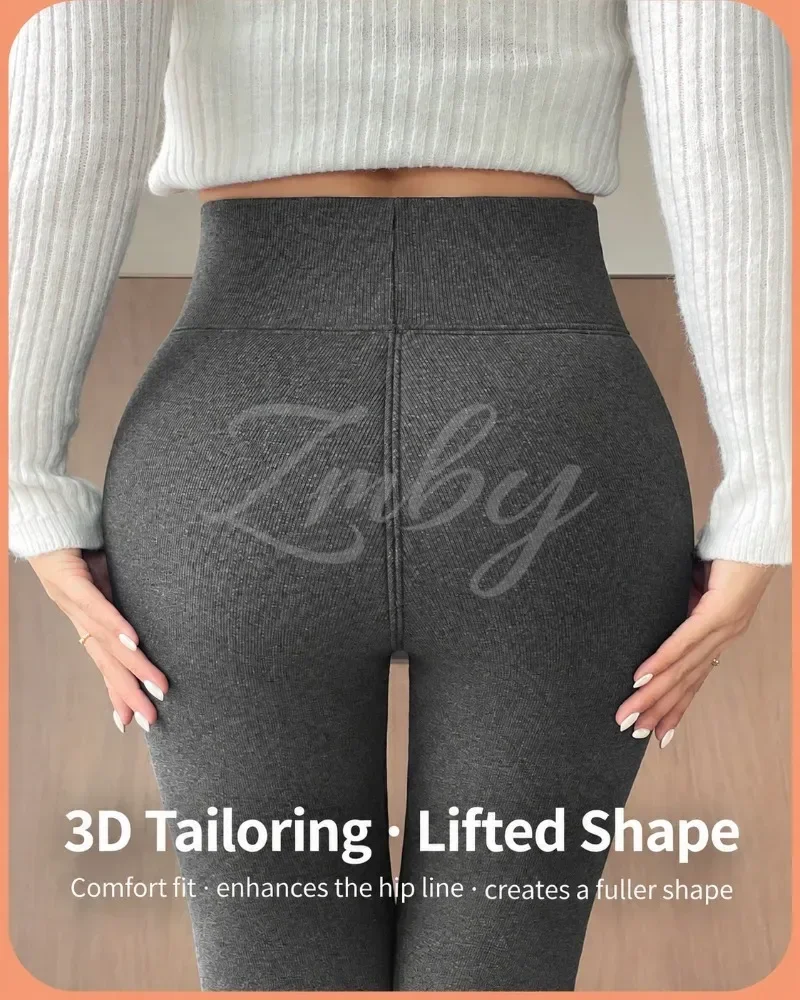 Women's Extra Thick Warm Fleece Lined Winter Leggings Elastic High Waist Thermal Pants Woman Slim Fit Solid Knit Long Trousers
