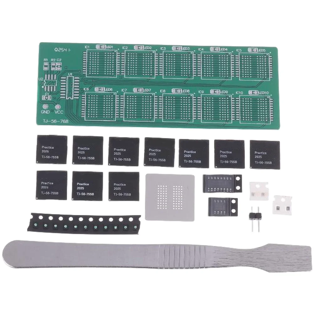 FOR BGA Chip Soldering Practice Board Kit For Decimal Flowing Light Training For Beginners And Hobbyists Versatile Learning Tool