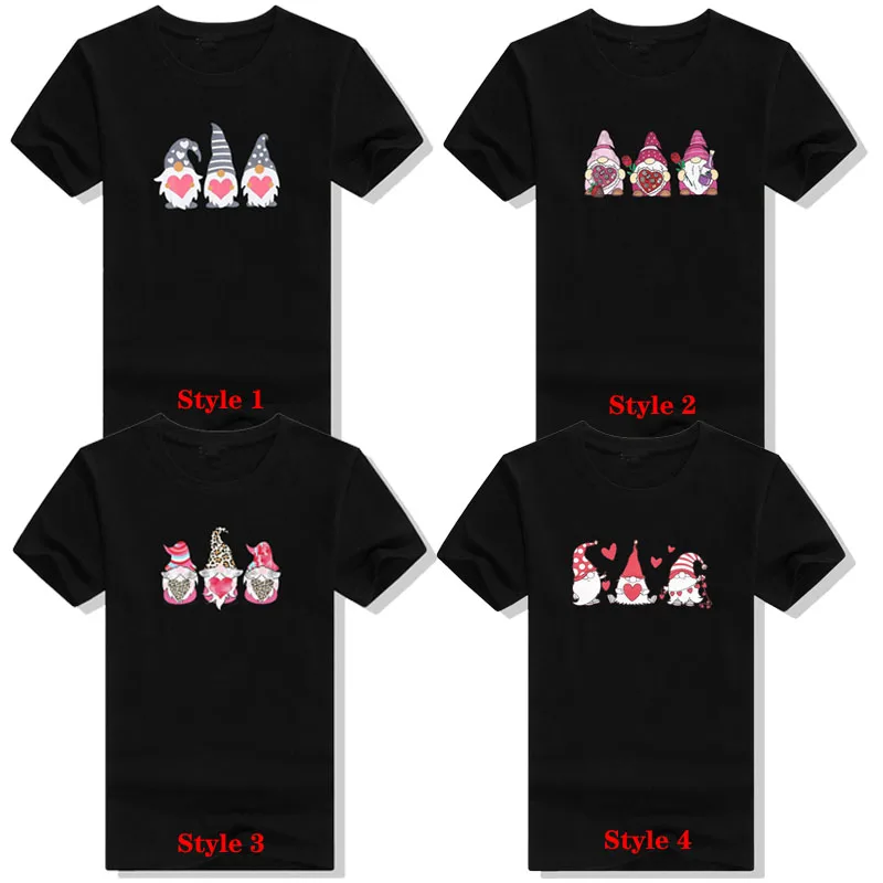 

Women Valentine Shirts Cute Three Gnomes Love Hearts T Shirt for Valentines Day Graphic Tee Tops Gift Womens Clothing