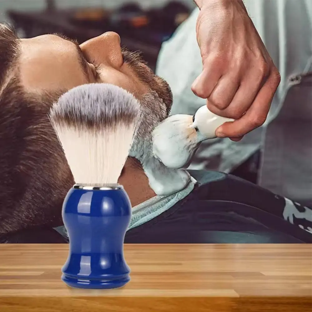 Brocha de afeitar profesional con mango de plástico para hombre, brocha de afeitar para Barba húmeda