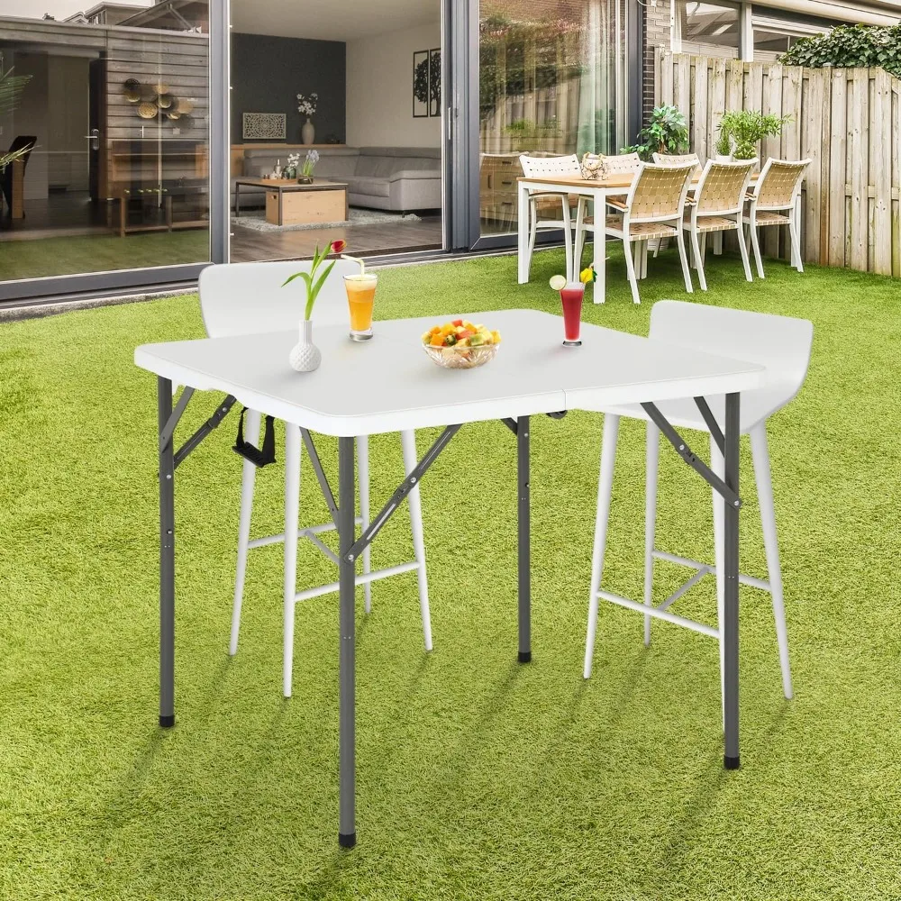 طاولة قابلة للطي شديدة التحمل، سعة 330 رطل، محطة عمل محمولة للتخييم وتناول الطعام للاستخدام الداخلي والخارجي