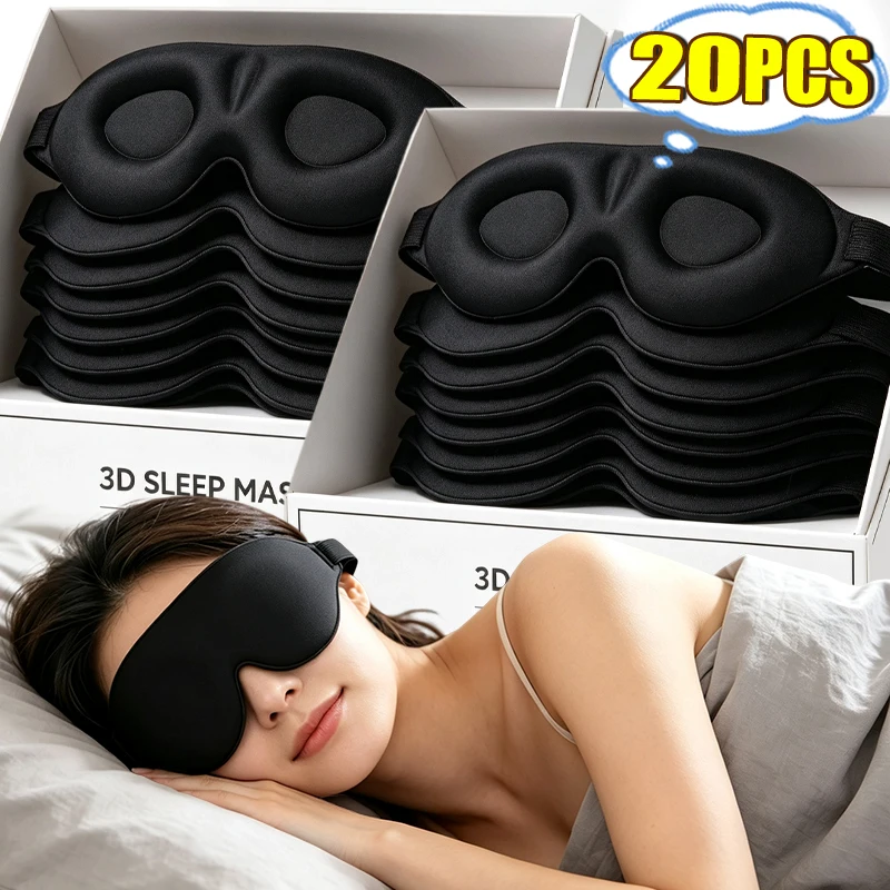 Ultra Soft 3D Sleep Mask Contoured Inner Cup Eyes Cover Full Blackout Blindfold For Flight Travel Office Nap Night Sleeping Lot