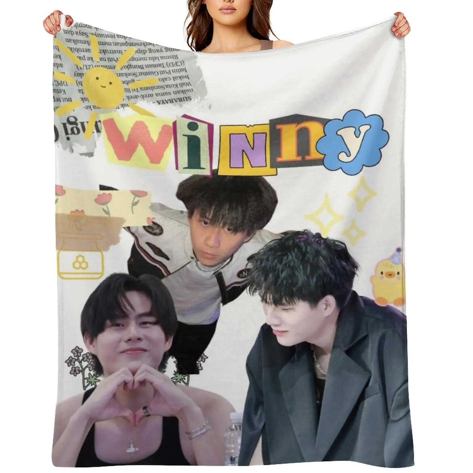 

Winny Bl Thai actor Throw Blanket Retros Flannel Custom christmas gifts Blankets