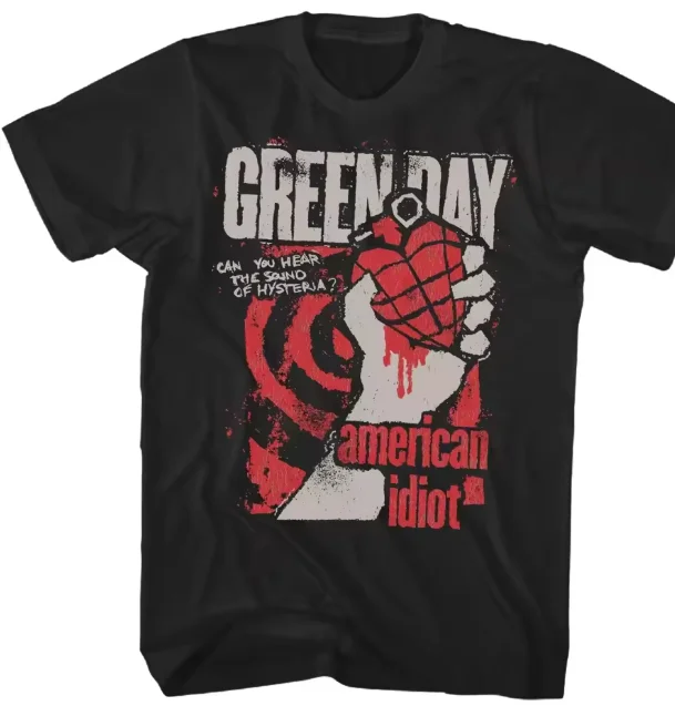 Camiseta de Green Day, modelo "American Idiot Hysteria", Clásica de Rock, Manga Corta para Hombre, Estilo Urbano Moderno para Mujer