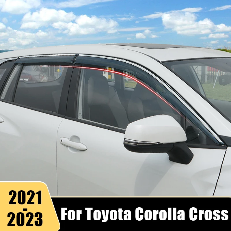 

For Toyota Corolla Cross XG10 2021 2022 2023 Car Window Visor Awnings Shelters Vent Shades Sun Rain Deflector Guard Accessories