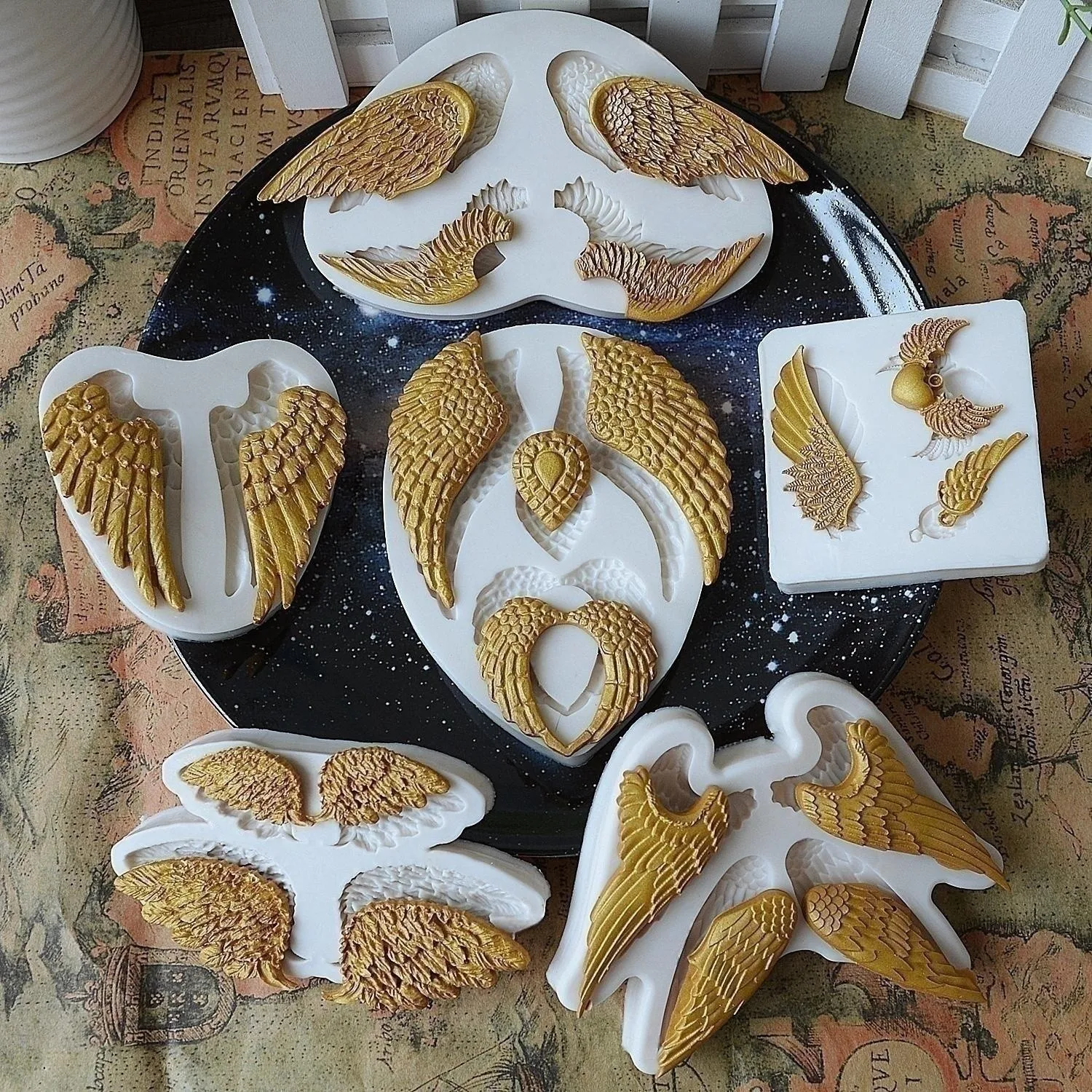 Various Styles Of Angel Wing Silicone Molds Are Used For Various Pendants Accessories Cakes Candies And Chocolate Decoration