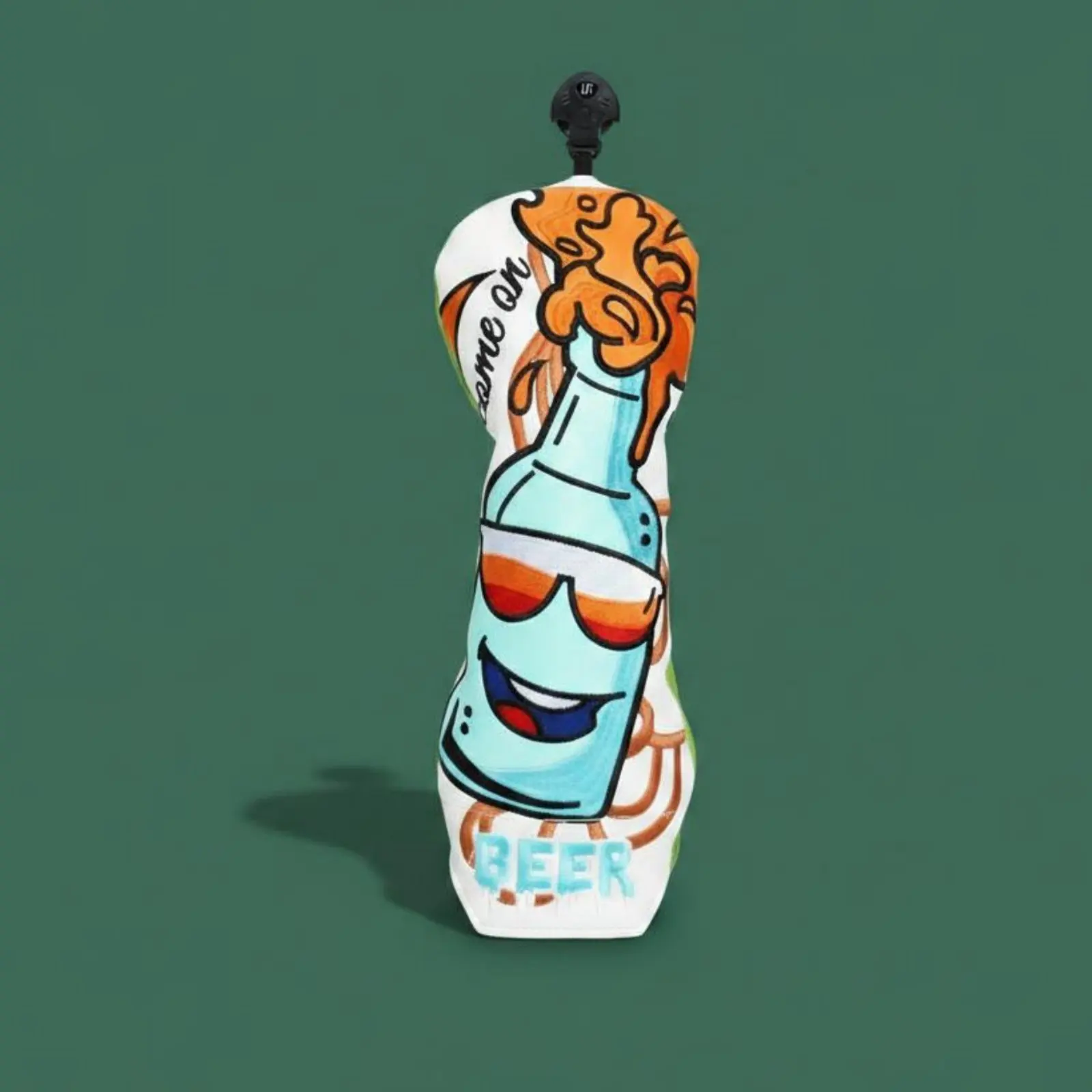 Embroidered Sport Wood Cover Long-Lasting Cartoon Beer Bottle Headcover Driver and Fairway Clubs Headcovers Soft Soft Interior - view 4