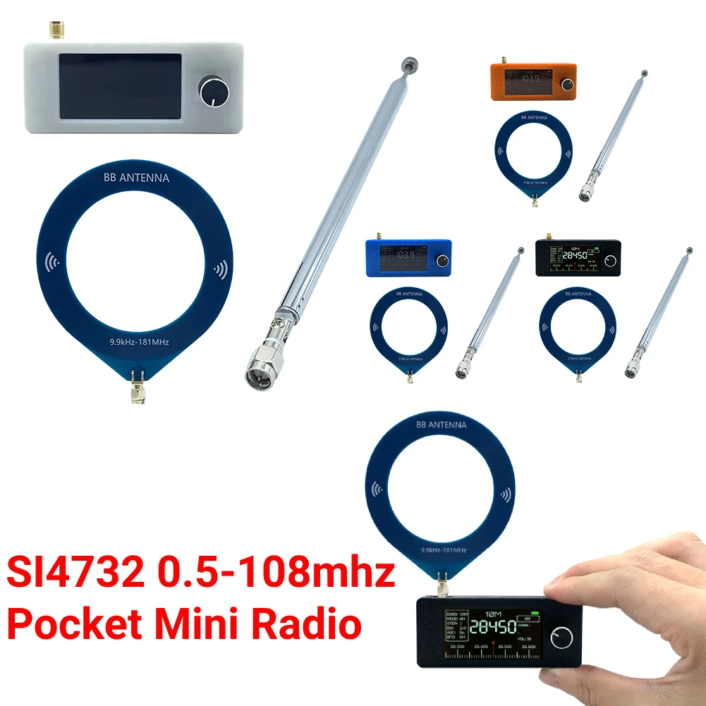 

SI4732 0.5-108mhz Portable Radio ESP-32-S3 Main Control LSB USB AM FM Pocket Mini Radio All Band Radio Receiver with IPS Screen
