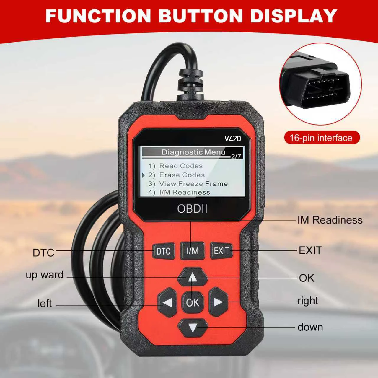 Escáner de Diagnóstico para Autos V420 2026 OBD2, Herramienta Todo en Uno para la Identificación de Problemas y Solución de Dificultades en Vehículos