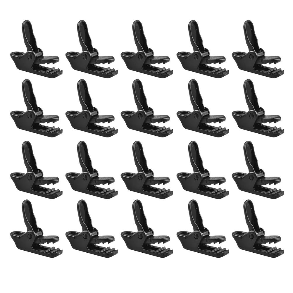 

20pcs Outdoor Camping Tent Clips Fasteners Fixing Clamps Durable Lightweight Multi-Purpose Hiking Fishing Tarp Clamp For Thick
