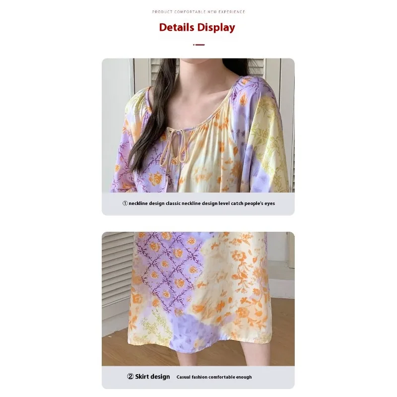 ثوب نوم نسائي من الساتان صيفي خفيف الوزن ملابس نوم أنيقة لطيفة ملابس تنحيف للمنزل ملابس حمام خفيفة بيجامات