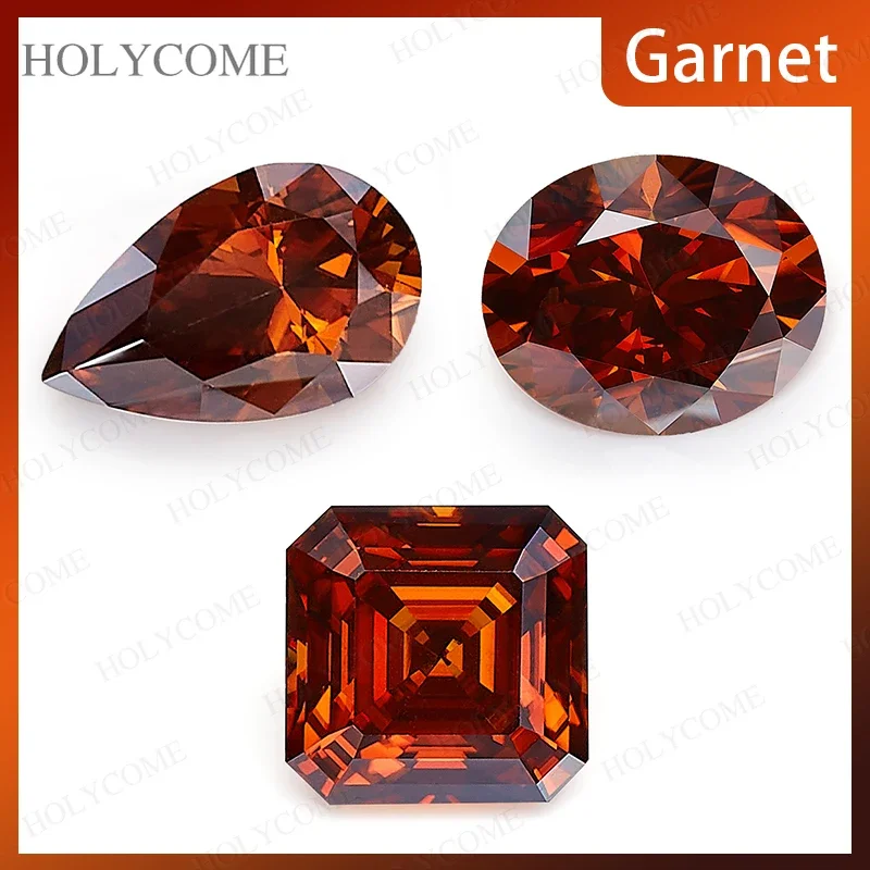 

Moissanite Gemstone Garnet Top Asscher Oval Pear Excellent Cut GRA Certificate VVS1 Exquisite Loose Diamond for Diy Gift Custom