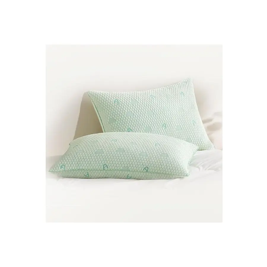 

Cooling Memory Foam Pillows for Sleeping Queen Size Set of 2, Adjustable Fluffy Pillows with Removable Cover, Cool Bed Pillow f