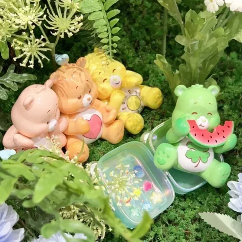 Disney Car Bears Happy Tour Blind Box Care Bears Anime Figures Creative Dolls Ornament Surprise Toys Model Garage Kit Kids Gifts