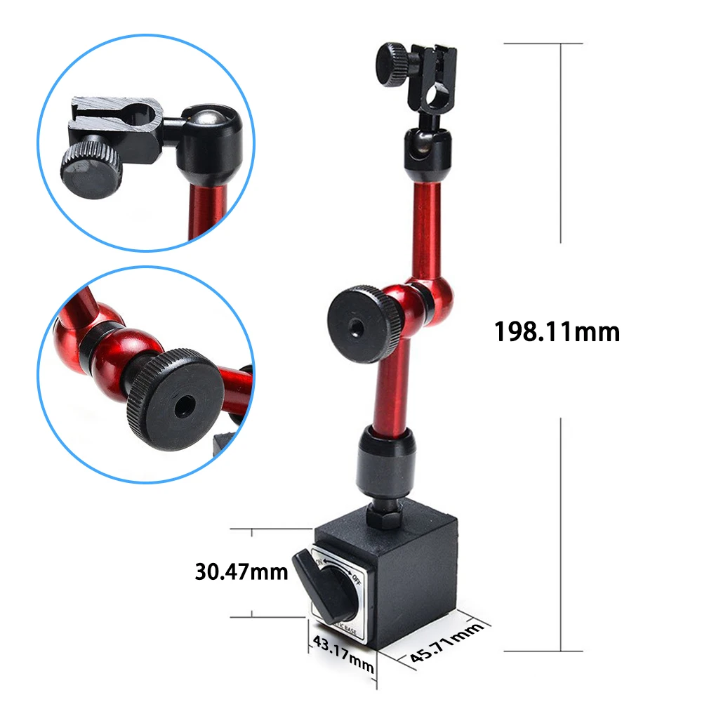 Indicador Digital Dial com Mini Base Magnética Titular, Universal Caliper Gauge, ferramentas de medição, 0-12.7mm, 0.5 
