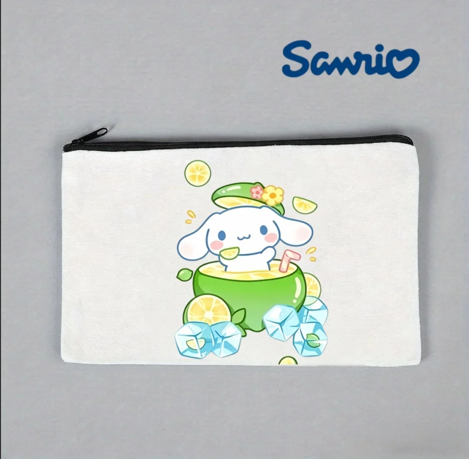 

1PC Refreshing Lemon Cinnamoroll Canvas Makeup Bag, Sanrio Cosmetic Pouch