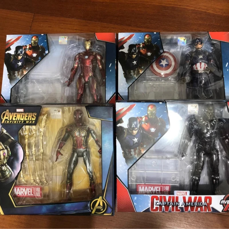 

Marvel Avengers Stand Series Action Figure Model PVC Mobile Joint Iron Man Captain America Spider Man Collectibles Ornament Gift