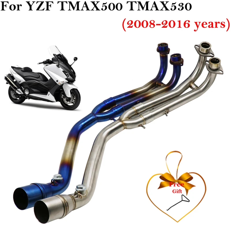

For YZF TMAX530 TMAX500 2008 - 2016 Motocross Exhaust Escape Front Pipe Modified Muffler Motorbike Titanium Alloy Connect Tube