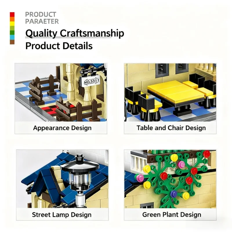 프랑스 컨트리 빌라 건축 키트, 마이크로 벽돌 건축 모델, 청소년을 위한 유럽식 주택 DIY