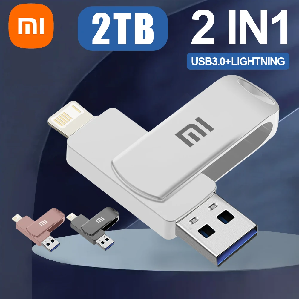 

Xiaomi Lightning USB 3.0 Flash Drive 1/2TB Waterproof Pen Drive 256G 512G High Speed Memory Stick Waterproof Flash Disk PenDrive