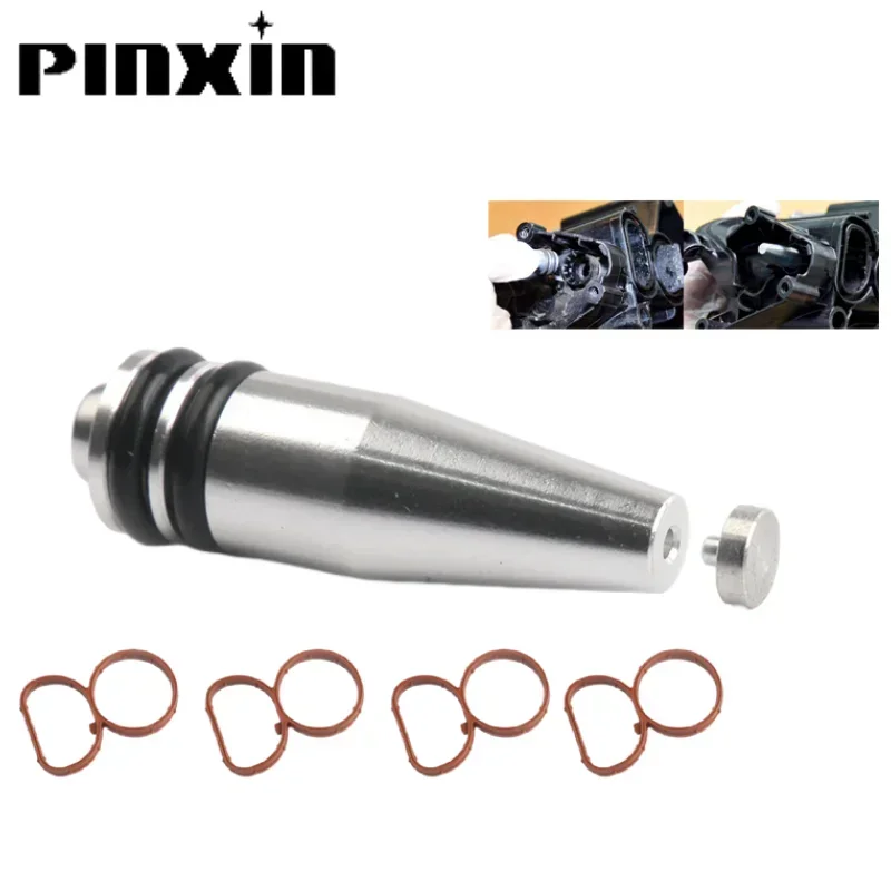PinXin Car Swirl Flap Blank Bung Flaps Removal Plug 4 Gaskets For BMW N47 2.0D Engine Repair Replacement Accessories Kit