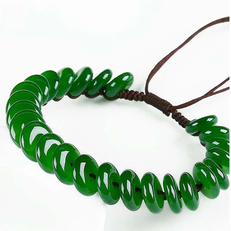 Authentic Jade 2 Type Moisturizing  Bracelet Woven Hand Rope  Jewelry