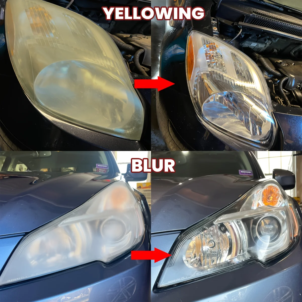 Headlight Repair Kit - Crystal Clear Coating Enhances Brightness, Deoxidizer and Obstruction Removal Coating for Car Light