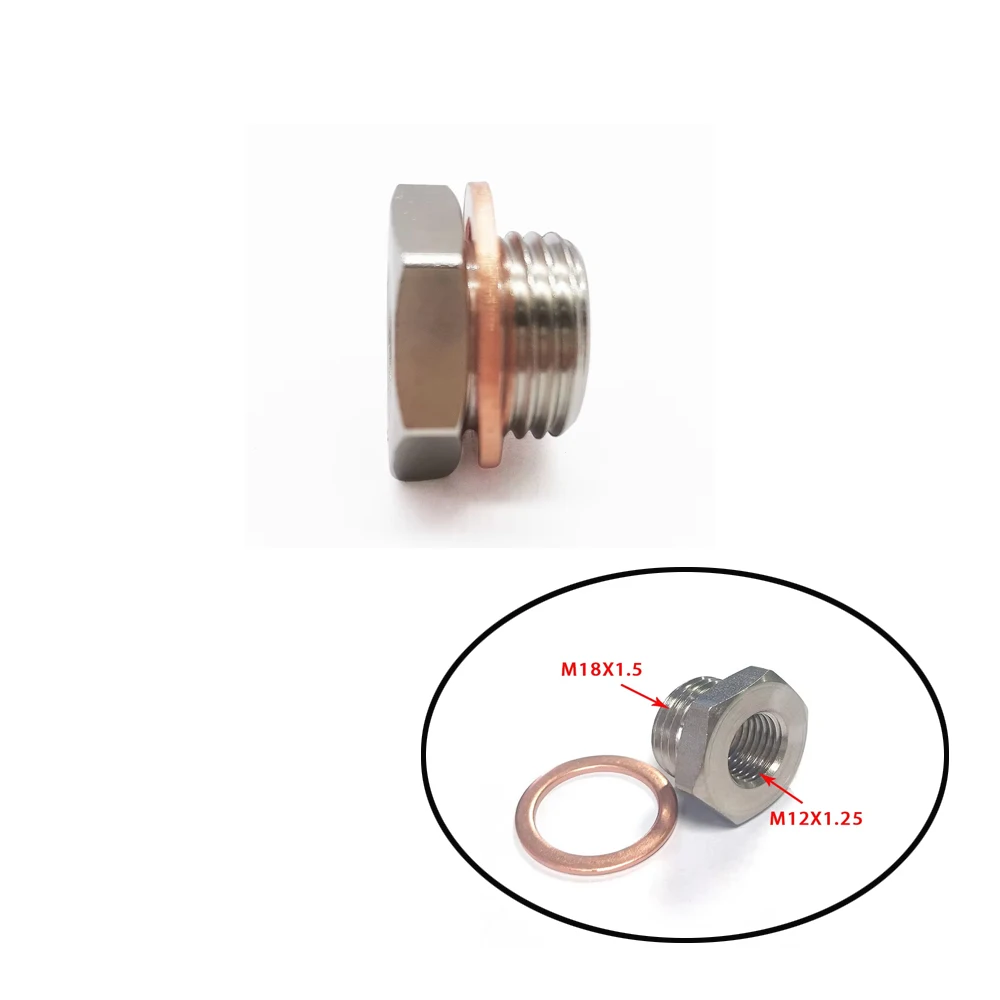 

Exhaust O2 Oxygen Sensor Spacer Reducer Adapter M18 X 1.5mm to M12 X 1.25mm for Automotive Aftermarket Parts