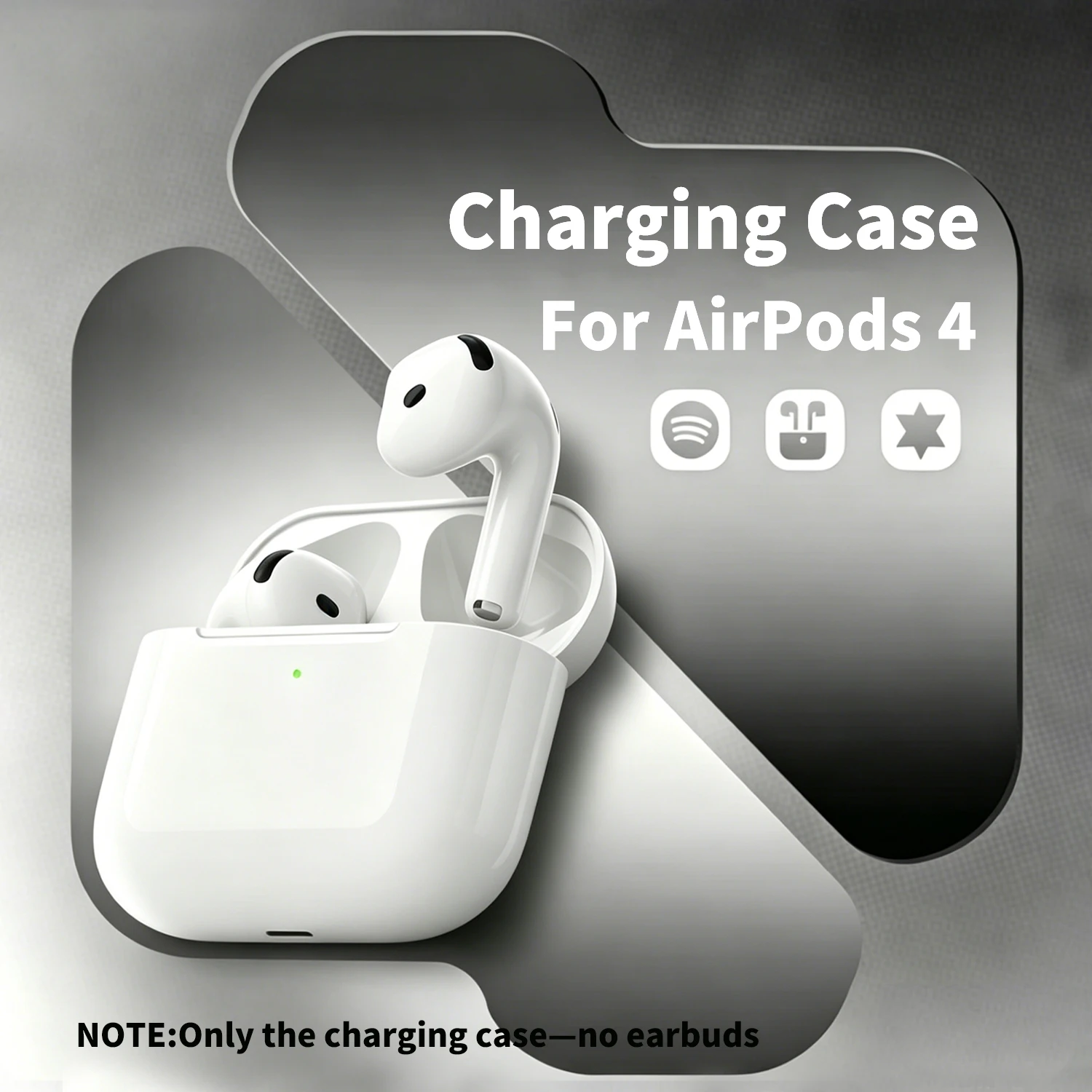 

Headphone Replacement Accessories Charging Case For AirPods 4 USB-C&Wireless Charging Replacement Charger Box with LED Indicator